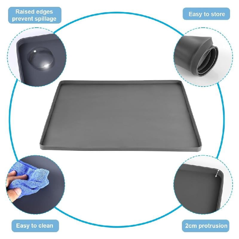 Washable Silicone Small Fridge Mats 23.62x23.62in with Protective and Nonslip Design Heat Resistant Silicone Pad for Home