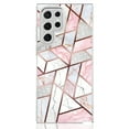 thumbnail image 4 of Samsung Galaxy S22 Ultra Case, Rosebono Hybrid Bling Glitter Sparkle Laser Pink Polygon Geometric Marble Graphic Cover Case for Samsung Galaxy S22 Ultra, 4 of 4