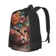 thumbnail image 2 of Hirioo Flower Crown Cat for Minimalist Backpack Large Capacity Backpack Travel Backpack For School, 2 of 8