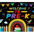 thumbnail image 4 of Colorful Welcome to Pre K Banner with Pencils Rainbows Stars and Books Backdrop Party Decorations for Preschool Openings Classroom Decorations School Events Photography Props, 4 of 7