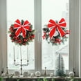 thumbnail image 2 of 13" Christmas Wreath, Mini Rustic Artificial Holiday Wreath with Bow for Front Door, Small Xmas Wreath for Decorating Walls, Windows, and Fireplace Mantels, 2 of 8