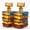 Glass Book 2PCS, variant on Stacked Book Shaped Whiskey Decanter 5.91in Stained Color Glass Liquor Bottle with Book Top Stopper Decorative Spirit Carafe Home Bar Independence Day Gift