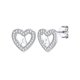 thumbnail image 1 of Pendientes de botón de corazón inicial de Silvora para mujeres y niñas Pendientes de plata esterlina con letra A con Zirconia cúbica brillante Cumpleaños Regalo de Navidad, 1 of 8