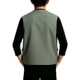 thumbnail image 6 of Yeglea Kids Boys Girls 5-13 Years Cargo Vest Full Zip V-Neck Multi-Pocket Hiking Outdoor Sleeveless Outerwear Vests for Camping Fall Winter Army Green,5-6 Years, 6 of 7