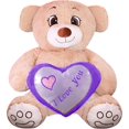thumbnail image 1 of Oso Rechoncho Beige PELUCHERIA con corazon Morado, 1 of 5