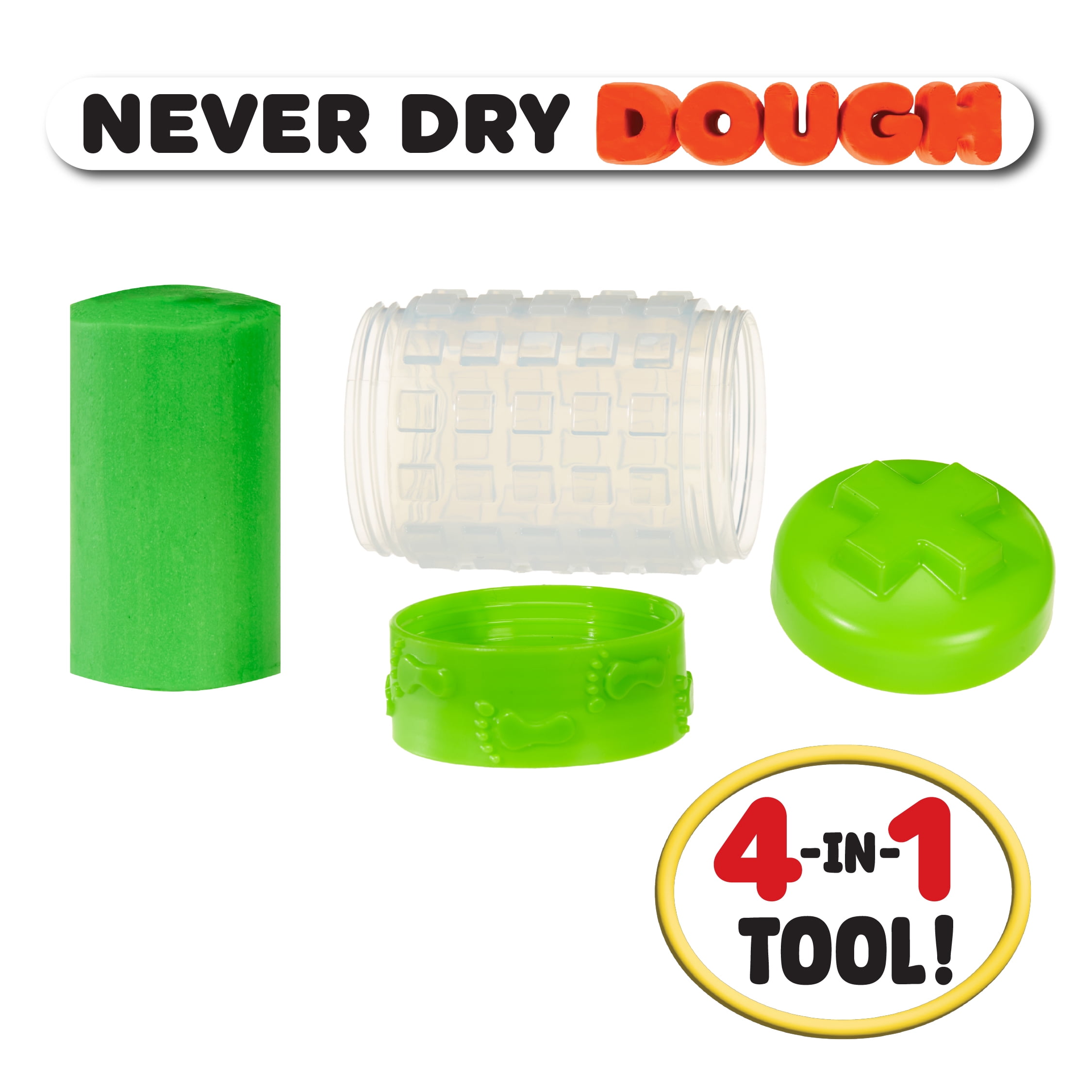 Wonder Factory Never Dry Single Dough - Green – Never Dries Out, Gluten Free, Smells Great, 2+