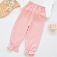 thumbnail image 2 of LIIPEE Boys Girls Lantern Pants Summer Casual Trendy Ruffled Solid Color Wide Leg Ankle-Tied Pants Classic Photoshoot Pants,Pink,12-18 Months, 2 of 7