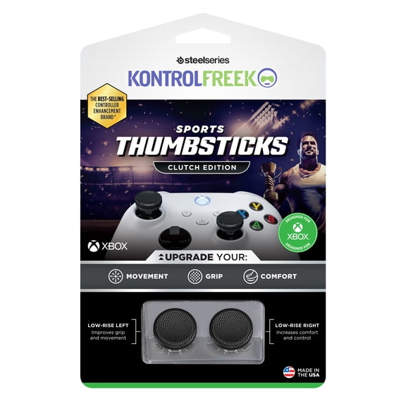 KontrolFreek Performance Thumbsticks | Clutch Edition | For Xbox One (XB1)/Xbox Series X (XBX) | Black/Clear