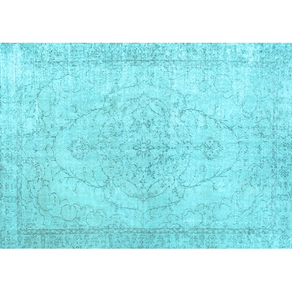 Ahgly Company Indoor Rectangle Persian Light Blue Traditional Area Rugs, 2' x 5'