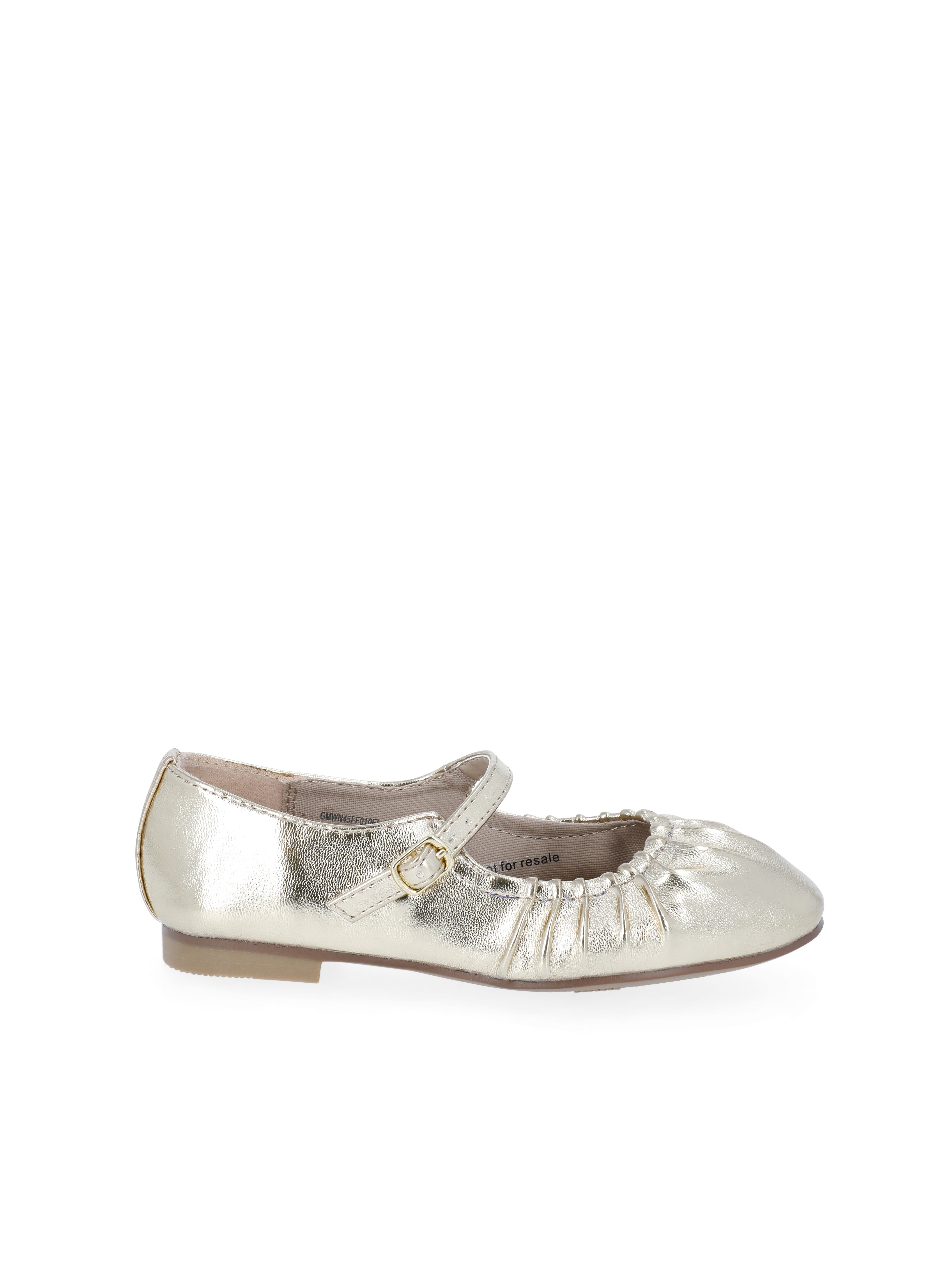 Wonder Nation Little Girls and Big Girls Scrunch Ballet Dress Shoes, Gold-Tone
