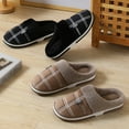 thumbnail image 4 of Men Winter Home Cotton Mens Wide Slippers Slides Christmas Antlers Print Men Moccasins Slippers Thermal Slippers Casual Home Mens indoor Outdoor Slippers Shoes, 4 of 6