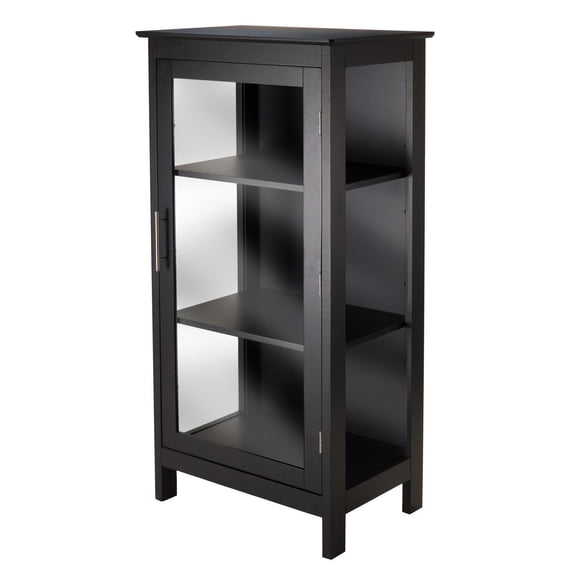 Display Cabinet with Glass Door - 3 Shelves for Collectibles & Treasures - Modern Storage Organizer