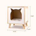 thumbnail image 4 of Petfamily TV Cat Condo, Cat House with Scratching Pad, Natural, 15.75x15.75x19.68", 4 of 8