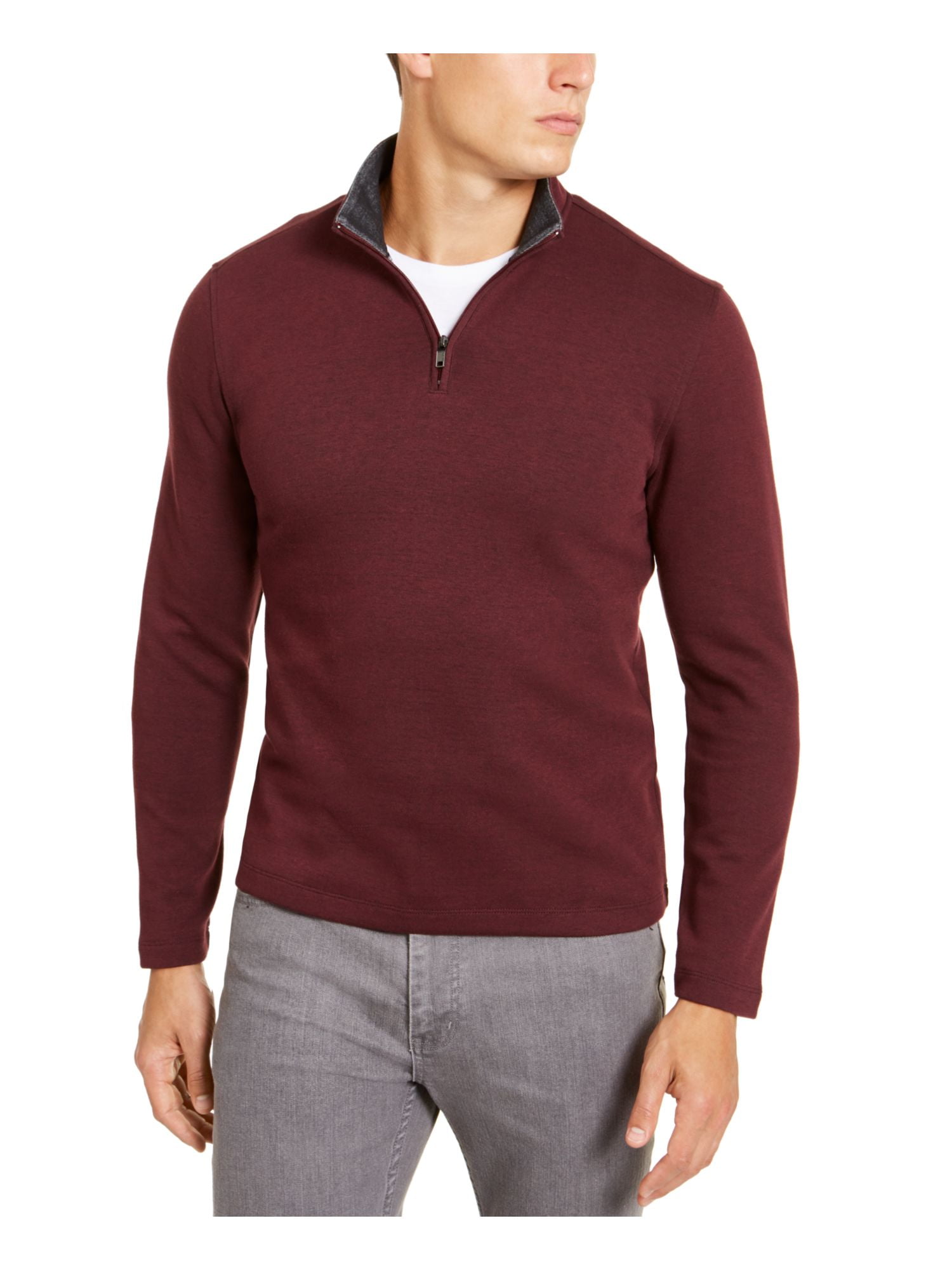 mens burgundy quarter zip