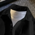 thumbnail image 6 of FRSASU Mens Lightweight Twill Jacket Lapel Button Down Long Sleeve Shacket Casual Fall Work Stylish Jackets with Pocket Black, 6 of 9