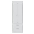 thumbnail image 5 of Lisboa Armoire, Rod, Double Door, Two Drawers, Metal Handles White, 5 of 7