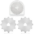 thumbnail image 1 of GHSDFBB 2 Pieces 45 mm Perforating Rotary Replacement Blades 45 mm Rotary Cutter Blades with Plastic Box for Crochet Edge Cutting Crafting Sewing Leather Paper Cardstock, 1 of 7