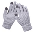 thumbnail image 4 of 3 pares de guantes de invierno para mujer con pantalla táctil, cálidos guantes de punto con forro polar y puños elásticos, guantes de invierno para enviar mensajes de texto, 4 of 6
