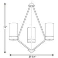 thumbnail image 2 of Progress Lighting P400021-015 Elevate Three-Light Chandelier, Polished Nickel/Delta, 2 of 2