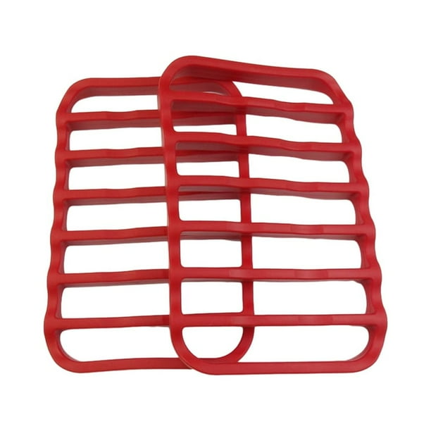 Cateissary 2 rejillas antiadherentes de silicona para horno y lavavajillas, rejilla para asar duradera, rejilla de enfriamiento para olla de Herramientas y accesorios para hornear rojo