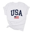 thumbnail image 5 of MESSIYO Shirts for Women Graphic Tees for Women oversized summer tops for women cute graphic tees for women women blouses USA Flag Tee Shirt For Short Sleeve American Proud T Shirt Tops White L, 5 of 6