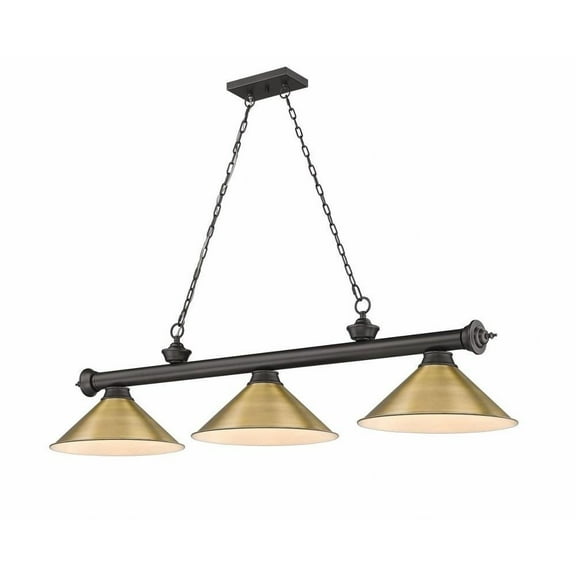3 Light Billiard in Traditional and Classical Style-18.75 inches Tall and 14 inches Wide Bailey Street Home 372-Bel-4596668