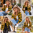thumbnail image 4 of HappyYEE Plaid Button up Shirt for Women, Lightweight Lapel Collar Long Sleeve Blouses, Loose Casual Outerwear Tops, 4 of 8