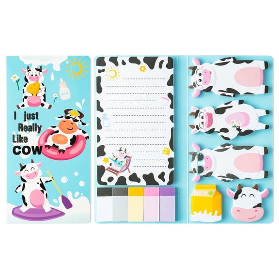 Haooryx Funny Cow Sticky Notes Pad, Self-Adhesive, 1 Count