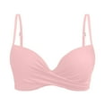 thumbnail image 4 of Bikini Top Women Swimwear Tops Underwire Full Coverage Push Up Swim Crop Top Tie Back Bathing Suit Tops Pink M, 4 of 4