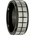 thumbnail image 4 of Titanium Brushed Center Black Ip-Plated 9mm Band (Size 13.5) Made In China tb268-13.5, 4 of 5