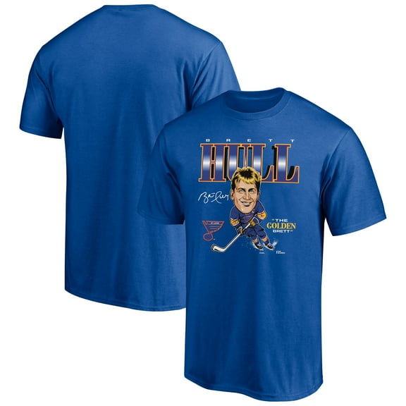 Men's Brett Hull Blue St. Louis Blues Player Caricature T-Shirt