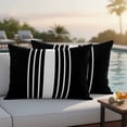 thumbnail image 5 of Outdoor Waterproof Pillow Covers Modern Black White Striped Decorative Throw Pillow Protectors,Pillowcase Cushion Cases for Patio Sofa Garden Couch,20x12in,Pack of 2, 5 of 14