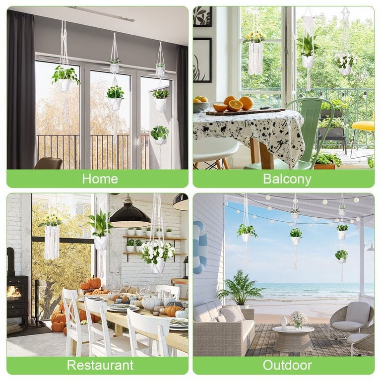 Qweryboo Macrame Plant Hangers, 6-Pack Handmade photo 4