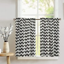 Cotton Chevron Zig Zag Print Café Tier Curtains Window Treatment Kitchen Home Décor