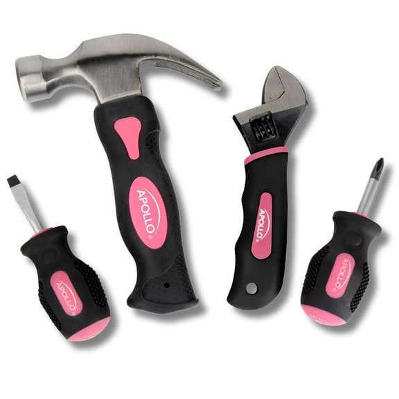 Apollo Tools Four Piece Stubby Tool Set - Pink- DT0240P