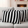 thumbnail image 6 of Classic Black and White Stripes Outdoor Pillow Covers 20"x12" Set of 2, Waterproof Throw Pillow Covers for Patio Furniture, Decorative Cushion Covers for Porch, 6 of 9