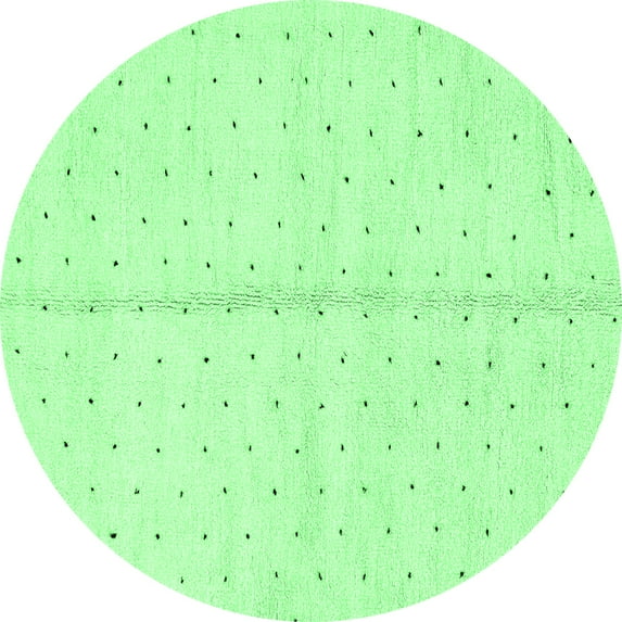 Ahgly Company Indoor Round Solid Emerald Green Modern Area Rugs, 6' Round