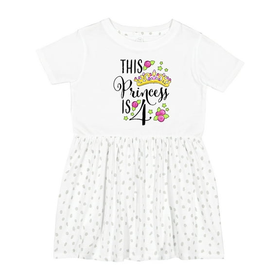 Inktastic This Princess is Four 4th Birthday Girls Toddler Dress