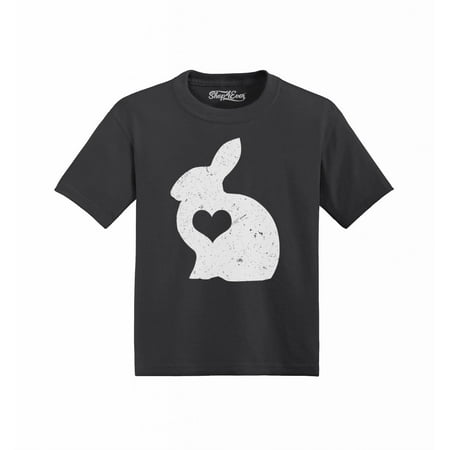 

Shop4Ever Easter Bunny Rabbit with Heart Toddler s Cotton T-Shirt 2T Black
