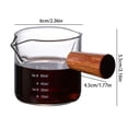 thumbnail image 2 of XKHAZA Glass Measuring Cup with Double Spouts,Borosilicate Espresso Shot Glasses with Wooden Handle,Claer Measuring Triple Milk Frothing Pitcher for Coffee Tea, 2 of 2