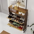 thumbnail image 3 of Manora Shoe Cabinet for Entryway, Shoe Storage Cabinet with 2 Flip-Down Drawers, Narrow Shoe Rack Cabinet, Wooden Shoe Organizer, 3 of 7