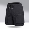 thumbnail image 4 of RFQWOVSR Mens Shorts Lightweight Loose Fit Cargo Shorts Athletic Casual 5 Inch Inseam Utility Pocket Outdoor Shorts XXXXXL, 4 of 5