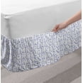 thumbnail image 2 of Doodle Bed Skirt, Monochrome Pattern with Uppercase Alphabet Graphic Hand Drawn Letters, Elastic Bedskirt Dust Ruffle Wrap Around for Bedding Decor, 4 Sizes, Blue Violet and White, by Ambesonne, 2 of 2