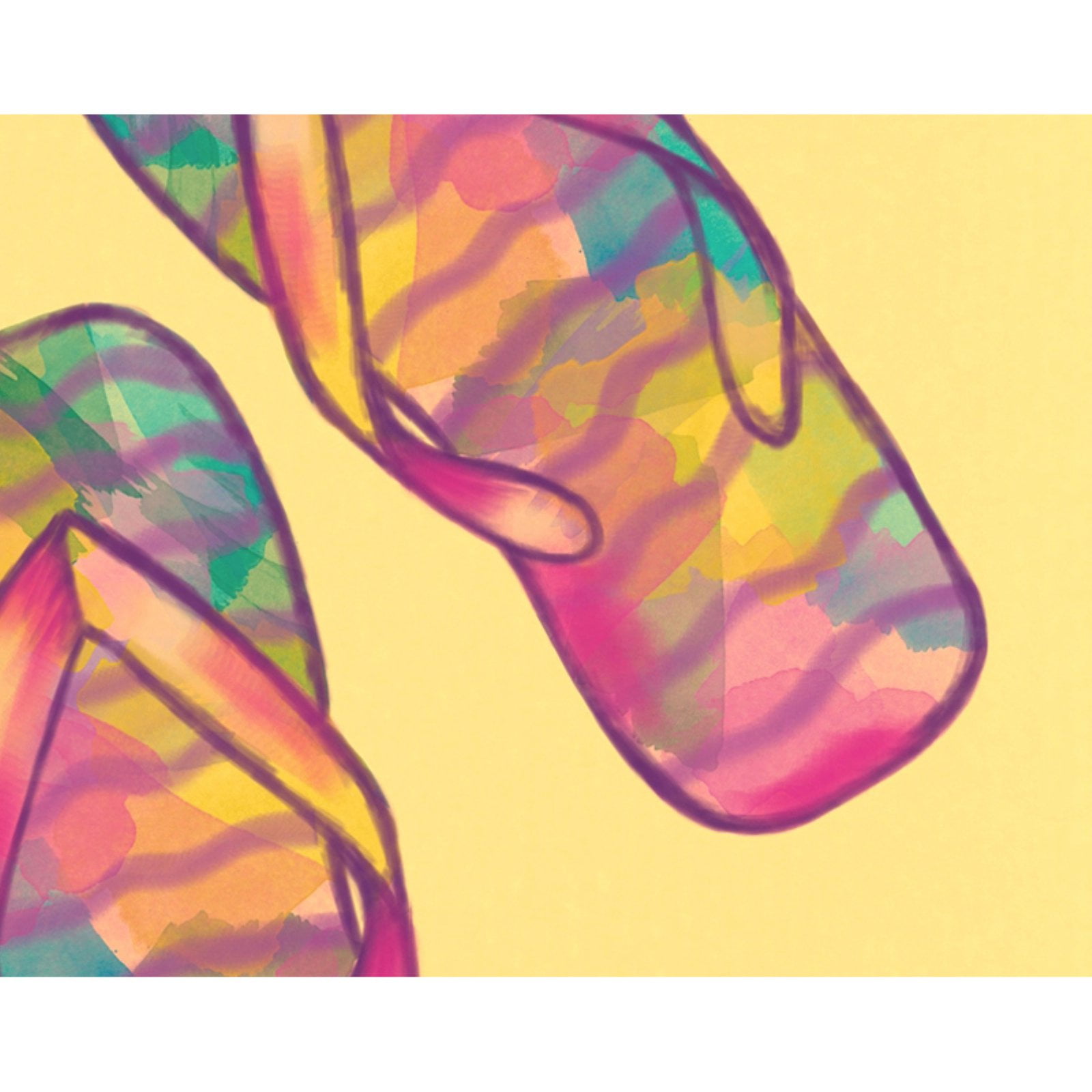 Simply Daisy 18" x 30" Rainbow Flip Flops Geometric Print Kitchen Towel