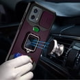 thumbnail image 2 of For Motorola Moto G Stylus 5G 2024 Multi-Functional Card Magnetic Ring Stand Hybrid Camera Case Cover - Dark Purple, 2 of 3