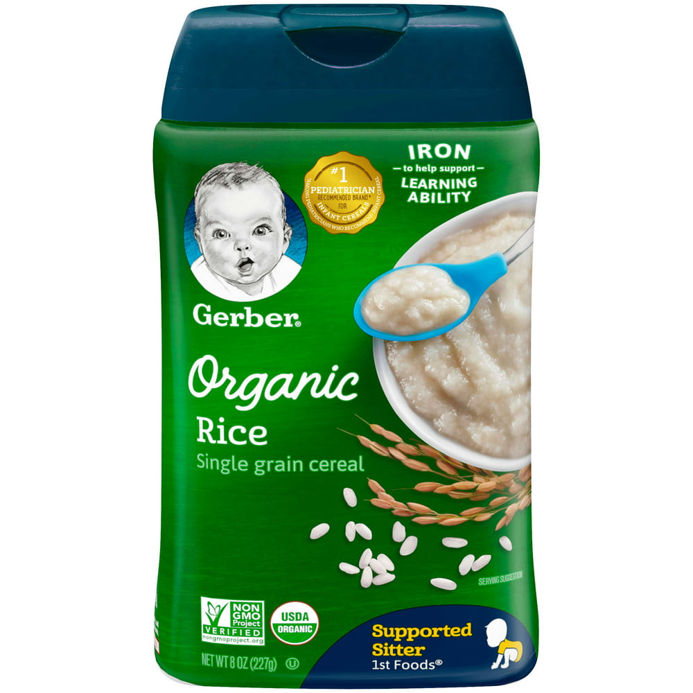 Gerber 1st Foods Organic Rice Baby Cereal, 8 Oz (Pack of 6) - Walmart