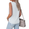 thumbnail image 3 of WULMLEO Women's Basic Sleeveless Tank Top Round Neck Cami Lightweight Layering Piece for Summer Outfits Loungewear Beach Activities White XL, 3 of 3