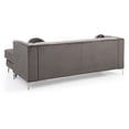 thumbnail image 4 of Contemporary Home Living Nailhead Trim Tufted Velvet Sectional Sofa with Throw Pillows - 83" - Dark, 4 of 4