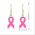 thumbnail image 2 of Pink Ribbon Earrings for Women Alloy Cancer Awareness Jewelry Strength Fighter Inspirational Gift Set Survivor Support Tiny Hoop Earrings Comfort Items for Cancer Patients Get Well Soon, 2 of 5