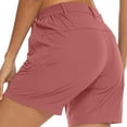 thumbnail image 3 of Olyvenn Fashion Womens Hiking Shorts with Zipper Pockets Summer Casual Lightweight Athletic Short Outdoor Running Workout Shorts Watermelon Red XL, 3 of 8